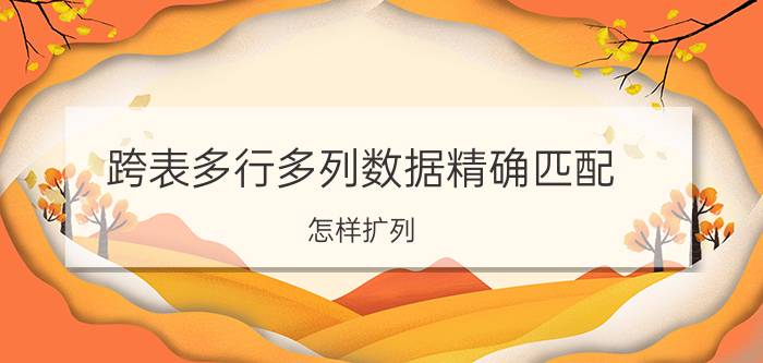 跨表多行多列数据精确匹配 怎样扩列？